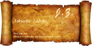Jahoda Zalán névjegykártya